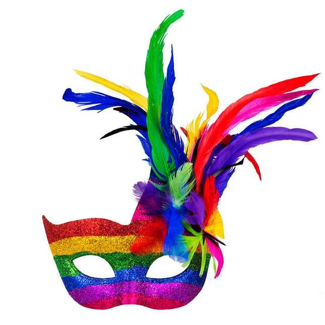 Oogmasker Regenboog Venetiaans van Boland koop je bij Partywinkel