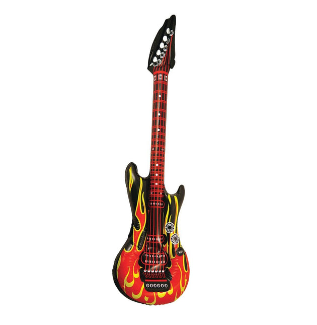 Opblaasbare Gitaar Flame 106 cm van Partychimp koop je bij Partywinkel