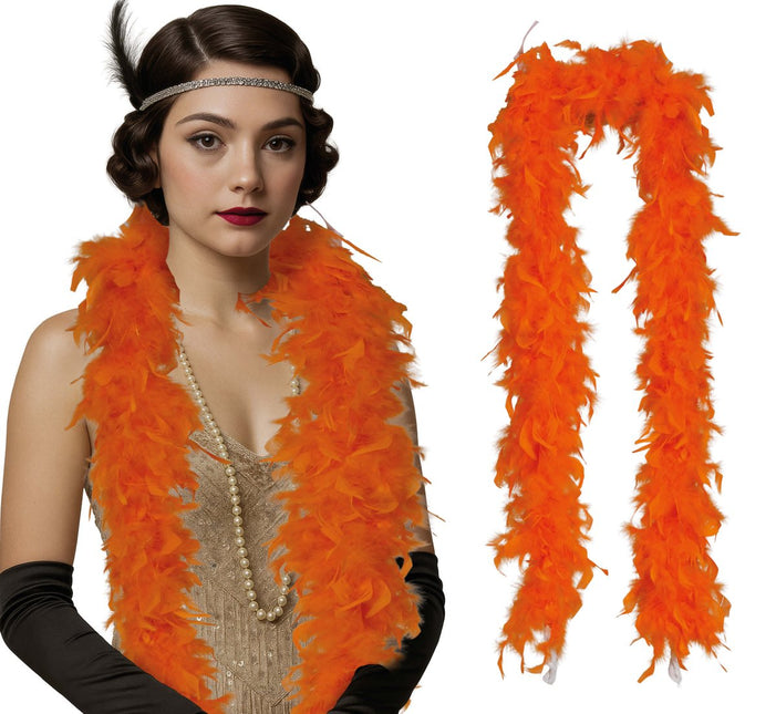 Oranje Boa Veren 80gr van Fiestas Guirca koop je bij Partywinkel