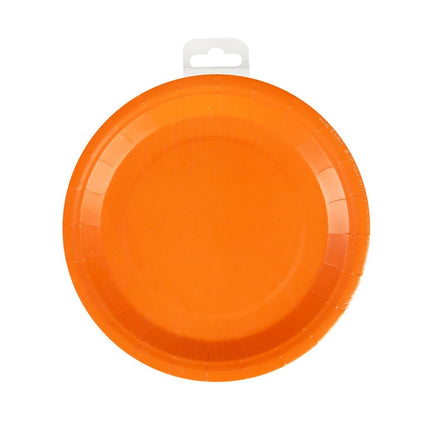 Oranje Borden Rond 23cm 8st van Paper Dreams koop je bij Partywinkel