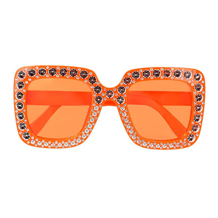 Oranje Bril Glitters van Boland koop je bij Partywinkel