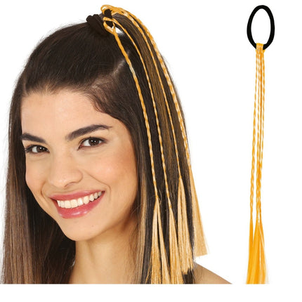 Oranje Hair Extension 35cm 3st - Partywinkel - 8434077481431