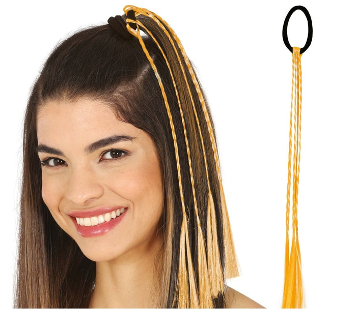 Oranje Hair Extension 35cm 3st - Partywinkel - 8434077481431