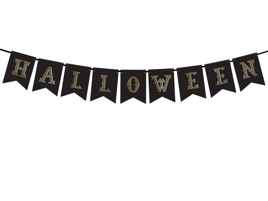 Oranje Halloween Letterslinger 1,75m van Partydeco koop je bij Partywinkel