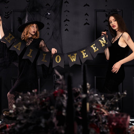 Oranje Halloween Letterslinger 1,75m van Partydeco koop je bij Partywinkel