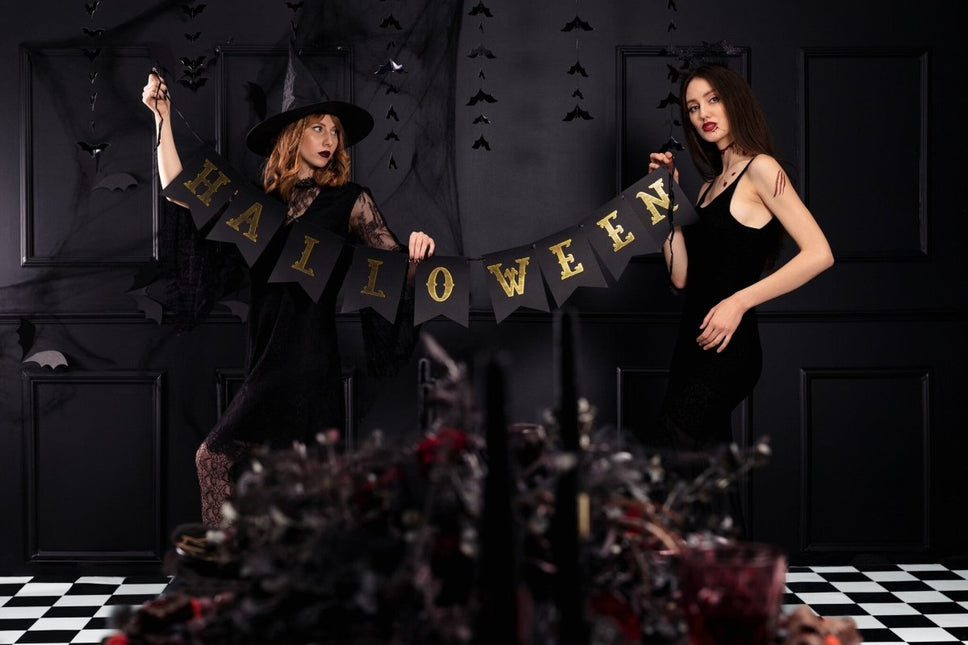 Oranje Halloween Letterslinger 1,75m van Partydeco koop je bij Partywinkel