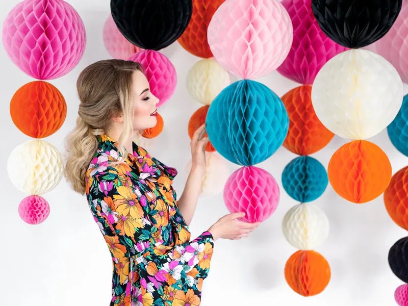 Oranje Honeycomb 20cm van Partydeco koop je bij Partywinkel