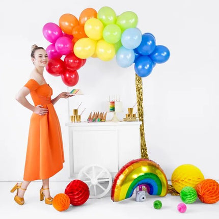 Oranje Honeycomb 20cm van Partydeco koop je bij Partywinkel