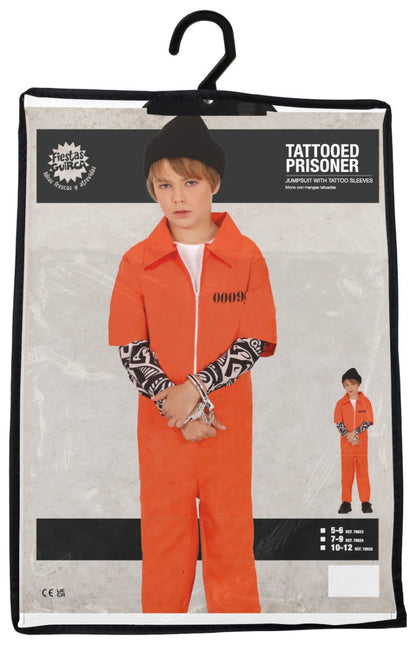 Oranje Jumpsuit Jongen Gevangene van Fiestas Guirca koop je bij Partywinkel