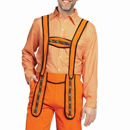 Oranje Lederhose Heren Johann Lang van Partychimp koop je bij Partywinkel