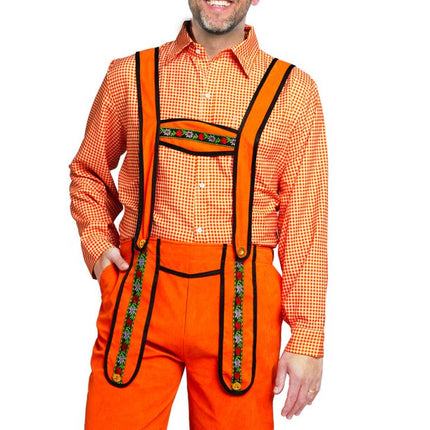 Oranje Lederhose Heren Johann Lang van Partychimp koop je bij Partywinkel