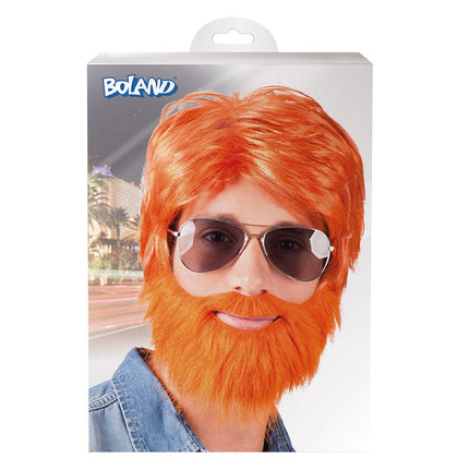 Oranje Pruik Dude Met Baard van Boland koop je bij Partywinkel