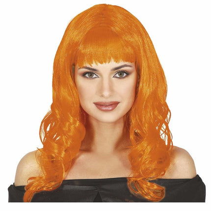 Oranje Pruik Lang Haar van Fiestas Guirca koop je bij Partywinkel