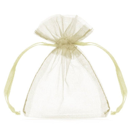 Organza Zakjes Creme 10cm 10st van Partydeco koop je bij Partywinkel