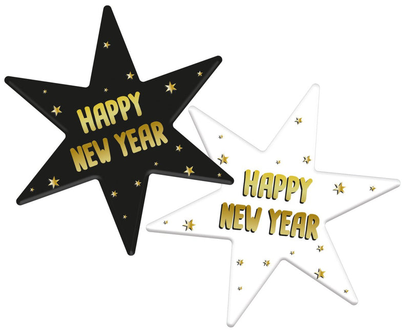 Oud En Nieuw Onderzetters Sterren 14cm 6st van Folat koop je bij Partywinkel