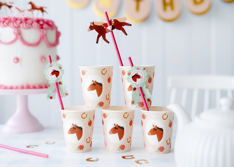Paard Rietjes 19,5cm 6st van Partydeco koop je bij Partywinkel