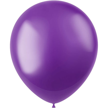 Paarse Ballonnen Metallic Violet Purple 33cm 50st van Folat koop je bij Partywinkel