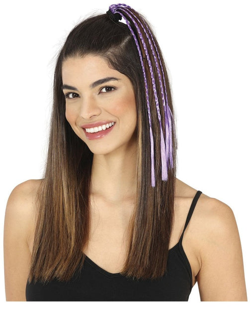 Paarse Hair Extension 35cm 3st - Partywinkel - 8434077481455