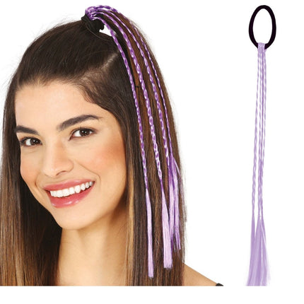 Paarse Hair Extension 35cm 3st - Partywinkel - 8434077481455