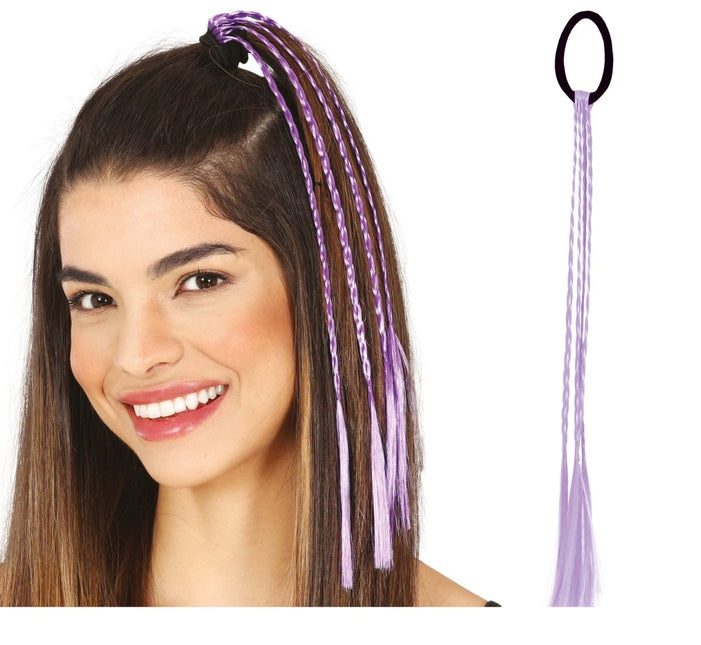 Paarse Hair Extension 35cm 3st - Partywinkel - 8434077481455
