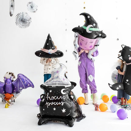 Paarse Halloween Helium Ballon Vleermuis Leeg 51cm van Partydeco koop je bij Partywinkel