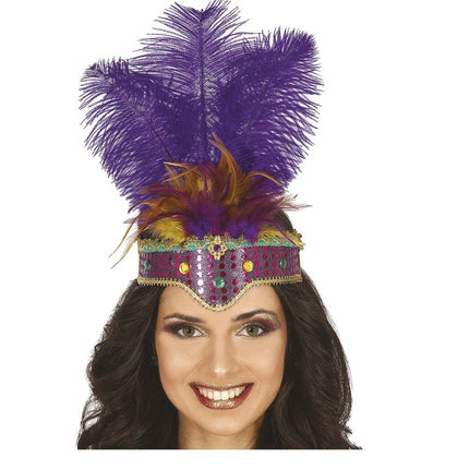Paarse Hoofdtooi van Fiestas Guirca koop je bij Partywinkel