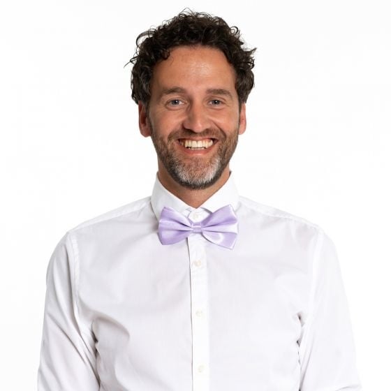 Paarse Vlinderdas van Partychimp koop je bij Partywinkel