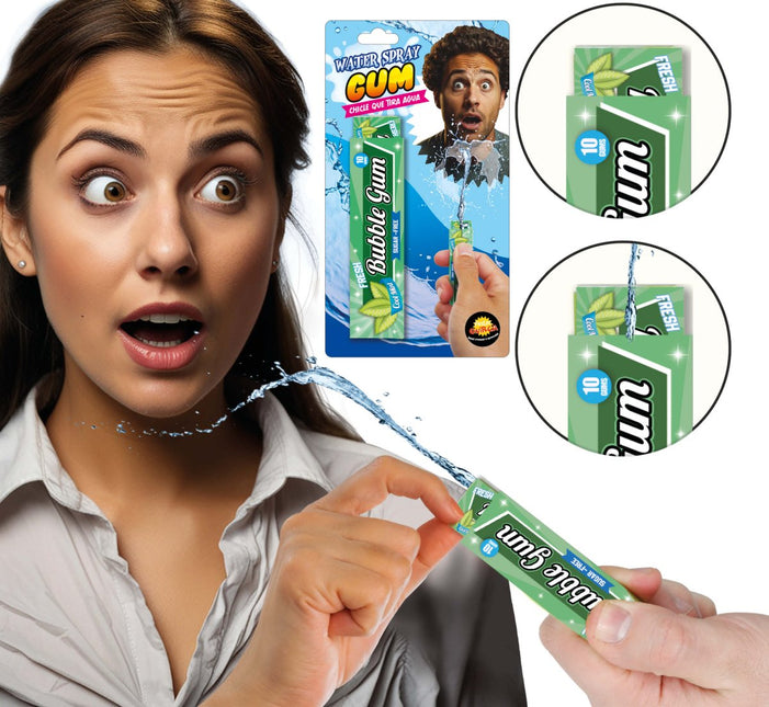 Pack of water - squirting gum. van Partywinkel koop je bij Partywinkel