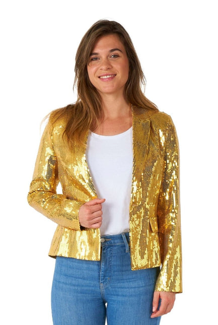 Paillet Goud Blazer Dames Suitmeister van Suitmeister koop je bij Partywinkel