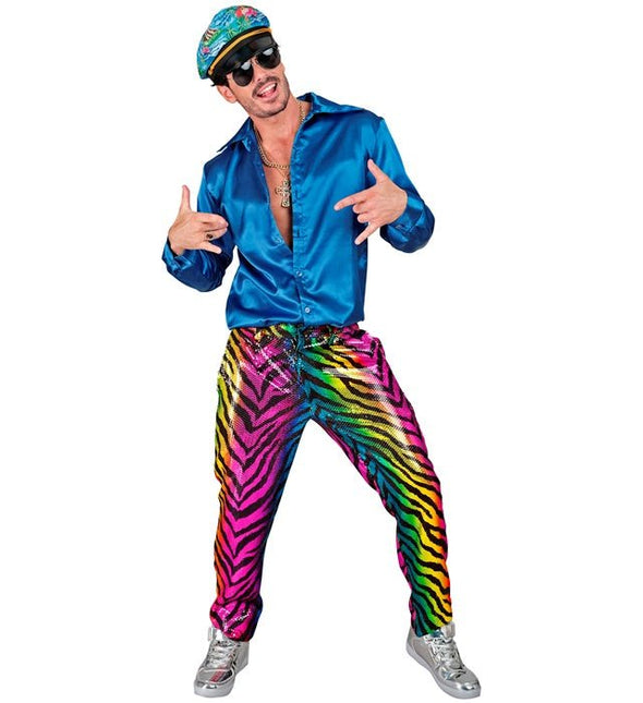 PAILLETTEN BROEK REGENBOOG TIJGER Volwassen van Widmann koop je bij Partywinkel