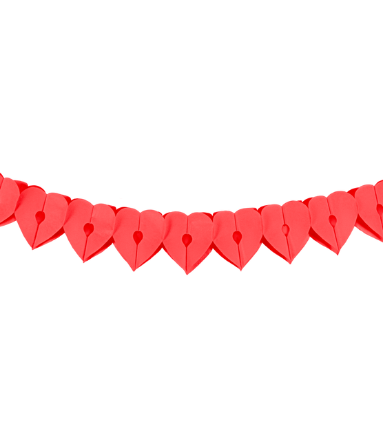 Papiergirlande - Herz rot
