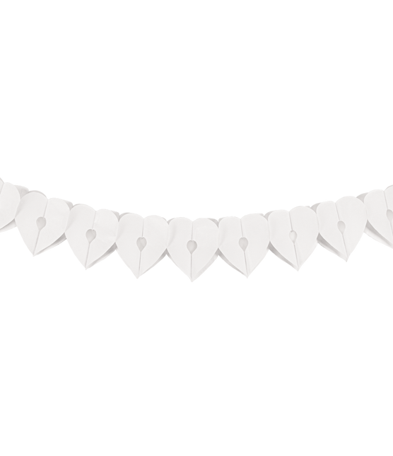Papiergirlande - Herz weiß