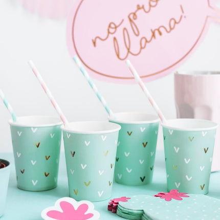 Papieren Rietjes Blauw 19,5cm 10st van Partydeco koop je bij Partywinkel