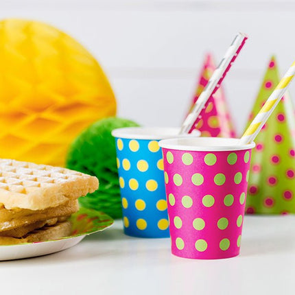 Papieren Rietjes Geel 19,5cm 10st van Partydeco koop je bij Partywinkel