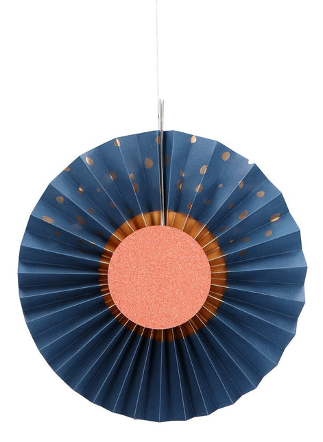 Papieren Waaiers Blauw 35cm 3st van Folat koop je bij Partywinkel