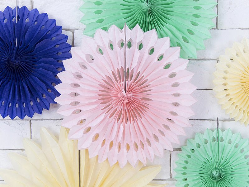 Papieren Waaiers Lichtroze Pastel Set 20 - 30cm 3 delig van Partydeco koop je bij Partywinkel