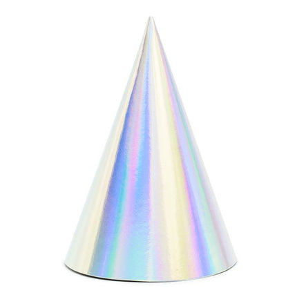 Parelmoer Feesthoedjes 16cm 6st van Partydeco koop je bij Partywinkel