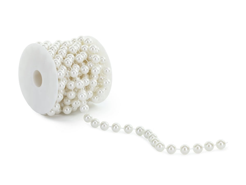 Parelmoeren Lint Wit Parels 5m van Partydeco koop je bij Partywinkel
