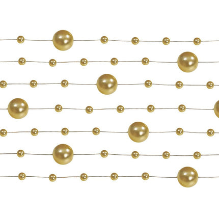 Parelslinger Goud 1,3m 5st van Partydeco koop je bij Partywinkel