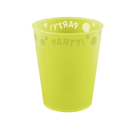 Party Beker Neon Geel 250ml van Procos koop je bij Partywinkel