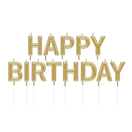 Happy Birthday Kerzen Gold 2,5cm