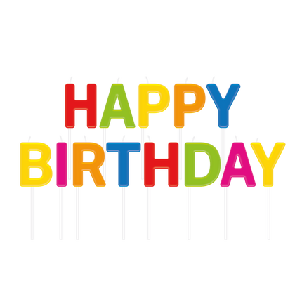 Happy Birthday Kerzen Bunt 2,5cm