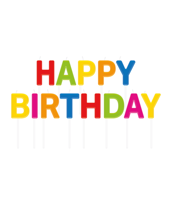Happy Birthday Kerzen Bunt 2,5cm