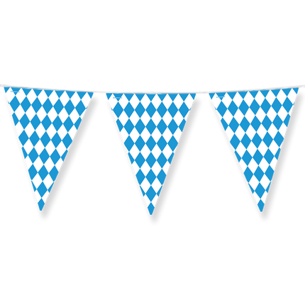 Oktoberfest Girlande Blau Weißes Papier 10m