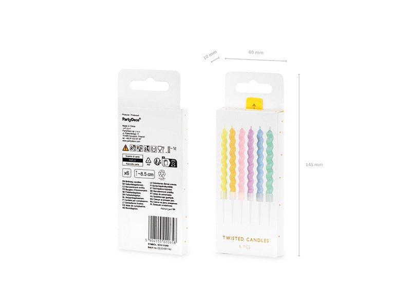 Pastel Kaarsen 8,5cm 6st van Partydeco koop je bij Partywinkel