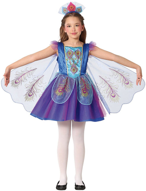 Pauw Kostuum Blauw Paars Meisje - Partywinkel - 8434077785287