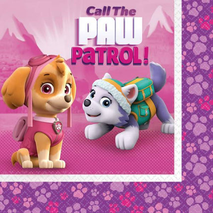 Paw Patrol Servetten Roze 33cm 20st - Partywinkel - 013051770884