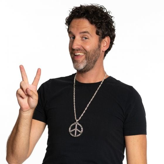 Peace Ketting Zilver van Partychimp koop je bij Partywinkel