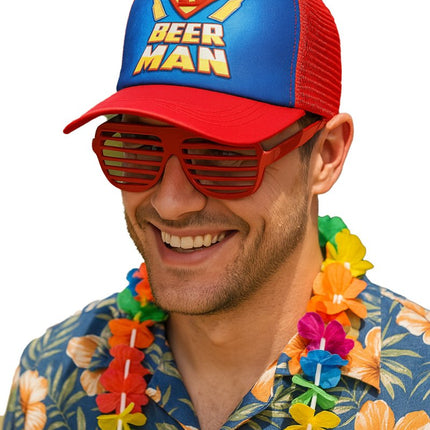 Pet Beer man Blauw Rood van Fiestas Guirca koop je bij Partywinkel