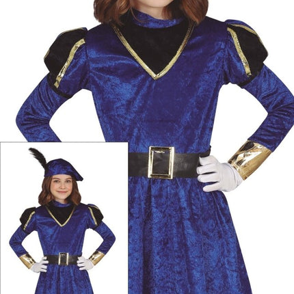 Pietenpak Jurk Kind Blauw/Goud van Fiestas Guirca koop je bij Partywinkel